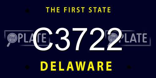 C3722 Delaware License Plate