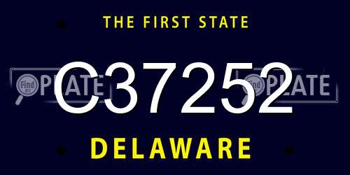 C37252 Delaware License Plate