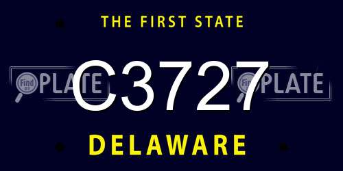 C3727 Delaware License Plate