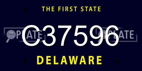 C37596 Delaware License Plate