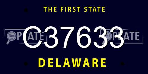 C37633 Delaware License Plate