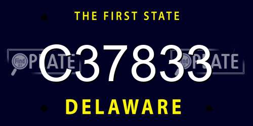 C37833 Delaware License Plate