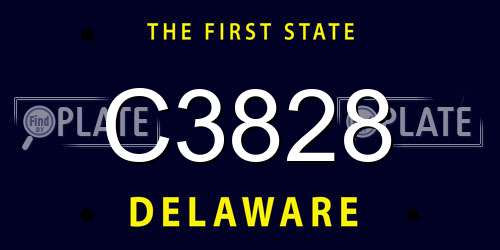 C3828 Delaware License Plate