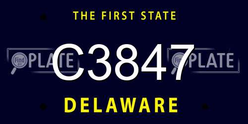 C3847 Delaware License Plate