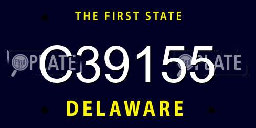 C39155 Delaware License Plate