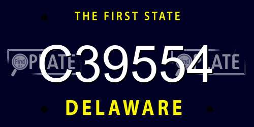C39554 Delaware License Plate