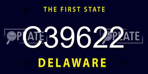 C39622 Delaware License Plate
