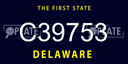 C39753 Delaware License Plate