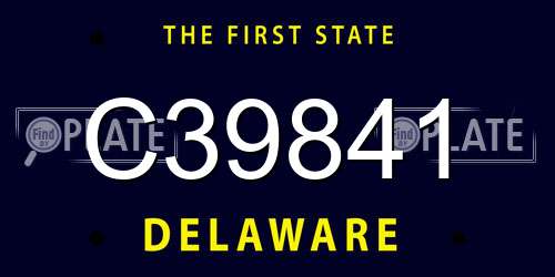 C39841 Delaware License Plate