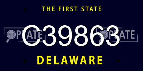C39863 Delaware License Plate