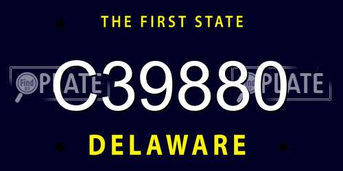C39880 Delaware License Plate