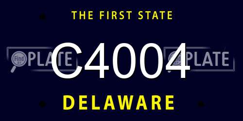 C4004 Delaware License Plate
