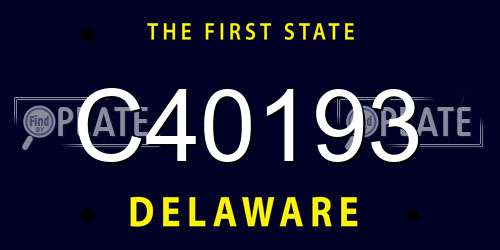 C40193 Delaware License Plate