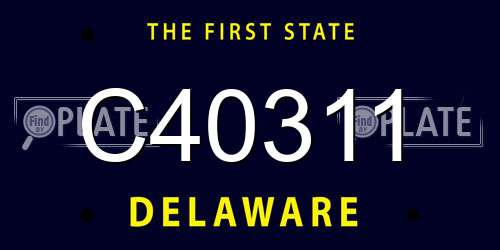 C40311 Delaware License Plate
