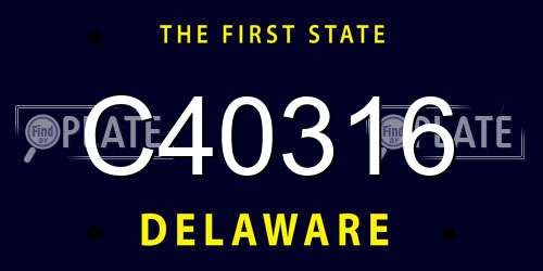C40316 Delaware License Plate