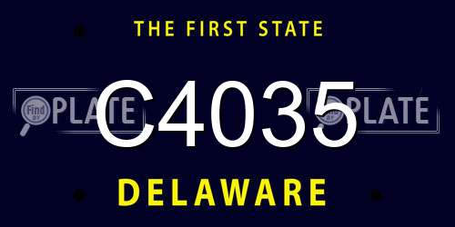 C4035 Delaware License Plate