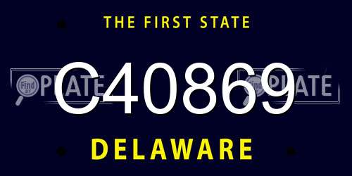 C40869 Delaware License Plate