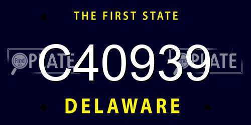 C40939 Delaware License Plate