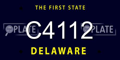 C4112 Delaware License Plate