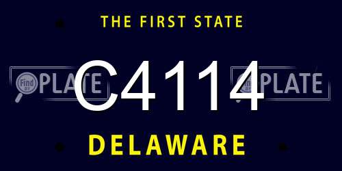 C4114 Delaware License Plate