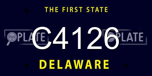 C4126 Delaware License Plate