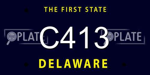 C413 Delaware License Plate