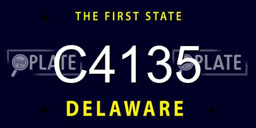 C4135 Delaware License Plate