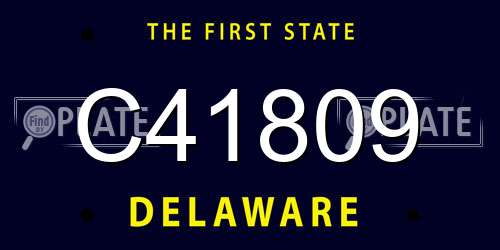 C41809 Delaware License Plate