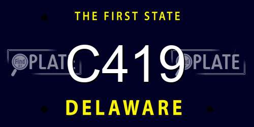 C419 Delaware License Plate
