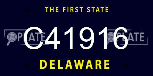 C41916 Delaware License Plate