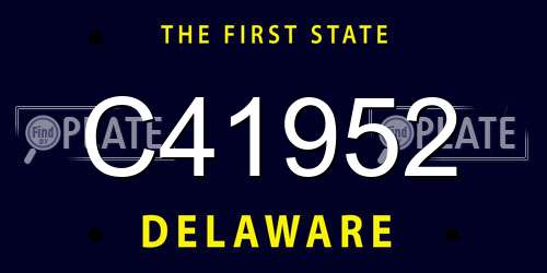C41952 Delaware License Plate