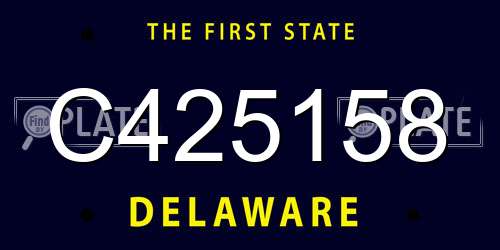 C425158 Delaware License Plate