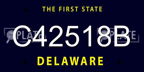 C42518B Delaware License Plate