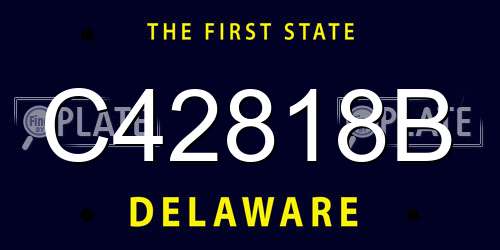 C42818B Delaware License Plate