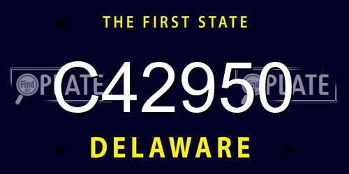 C42950 Delaware License Plate