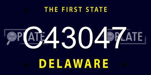 C43047 Delaware License Plate