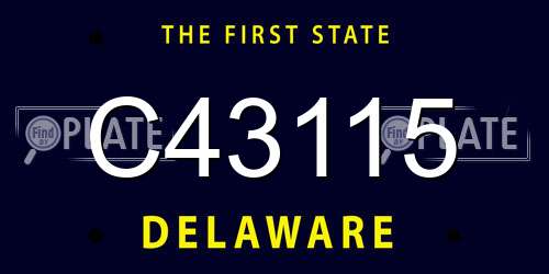 C43115 Delaware License Plate