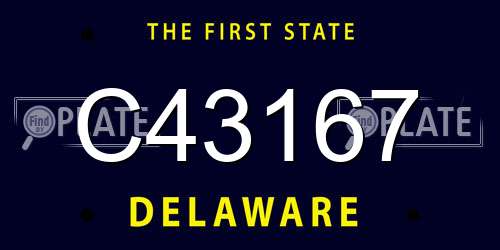 C43167 Delaware License Plate