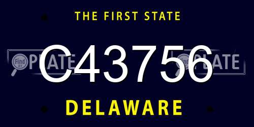 C43756 Delaware License Plate