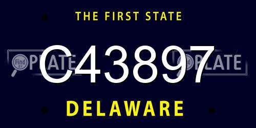 C43897 Delaware License Plate