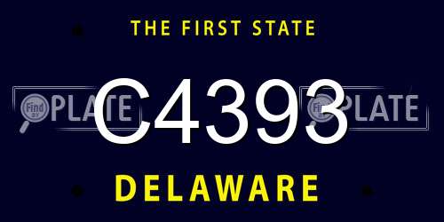 C4393 Delaware License Plate