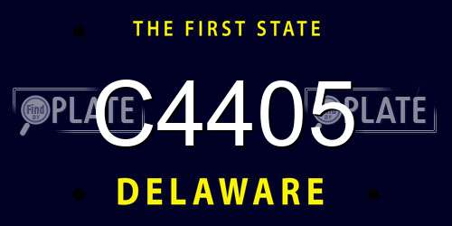 C4405 Delaware License Plate
