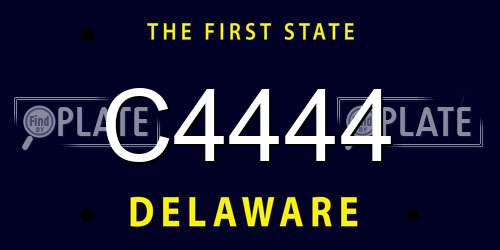 C4444 Delaware License Plate