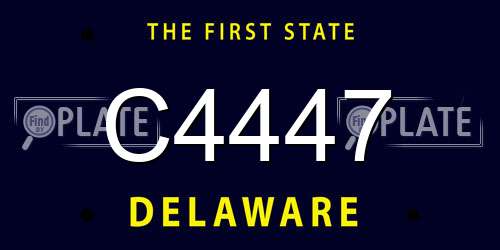 C4447 Delaware License Plate