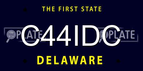 C44IDC Delaware License Plate
