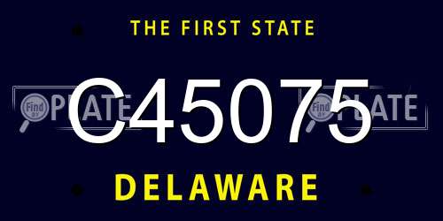 C45075 Delaware License Plate