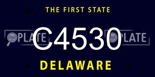 C4530 Delaware License Plate