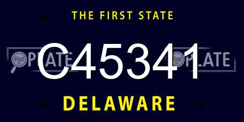 C45341 Delaware License Plate