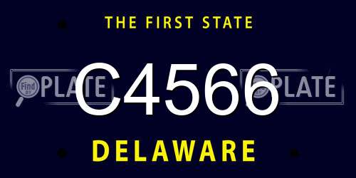 C4566 Delaware License Plate