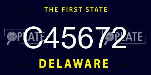 C45672 Delaware License Plate